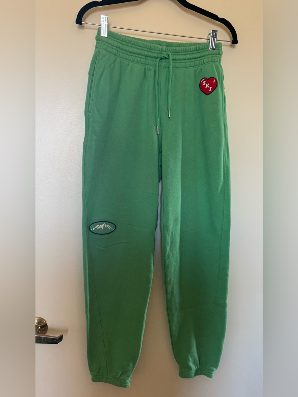 Aerie Green The Big Chill Ski Patch Joggers with Pockets in Size XS